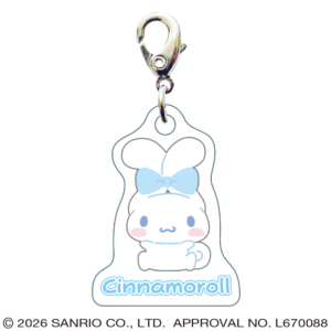 シナモロール　スリーシーエムチャーム　ジッパーアクセサリー　リボン