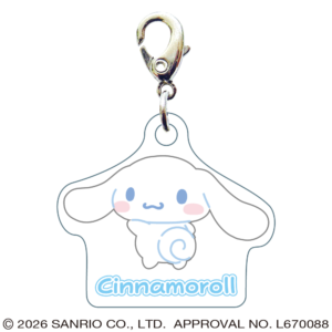 シナモロール　スリーシーエムチャーム　ジッパーアクセサリー　ちらっ