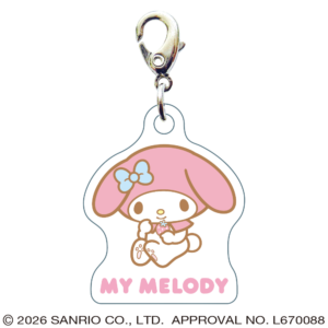 マイメロディ　スリーシーエムチャーム　ジッパーアクセサリー　　おすわり