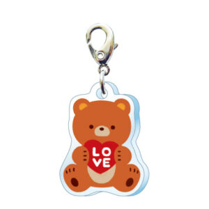 スリーシーエムチャーム　バッグチャーム　ジッパーアクセサリー　くまさん　LOVE