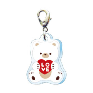 スリーシーエムチャーム　バッグチャーム　ジッパーアクセサリー　くまさん　LOVE　