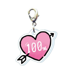 スリーシーエムチャーム　バッグチャーム　ジッパーアクセサリー　ハート　100%