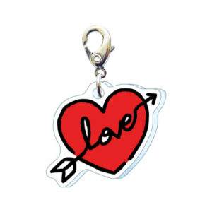 スリーシーエムチャーム　バッグチャーム　ジッパーアクセサリー　ハート　LOVE