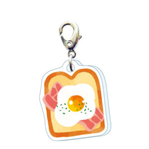 スリーシーエムチャーム　バッグチャーム　ジッパーアクセサリー　ベーコンエッグ　トースト