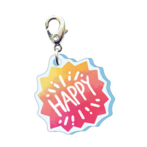 スリーシーエムチャーム　バッグチャーム　ジッパーアクセサリー　HAPPY