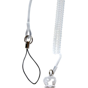 リールキーホルダー 伸びる クリップ付き 落下防止 のびーるキーホルダーⅢ　クリア