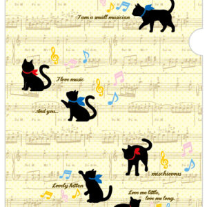 A４サイズ　クリアファイル　音楽ファイル　ミュージックキャット