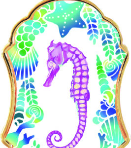 透明標本コレクトキーホルダー　タツノオトシゴ