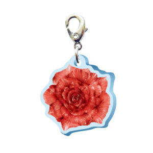 スリーシーエムチャーム　バッグチャーム　ジッパーアクセサリー　（フラワー編）赤いバラの花言葉　情熱