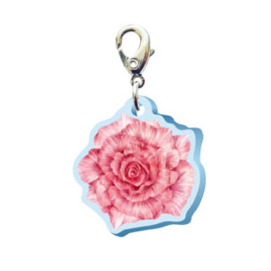 スリーシーエムチャーム　バッグチャーム　ジッパーアクセサリー　（フラワー編）ピンクのバラの花言葉　上品