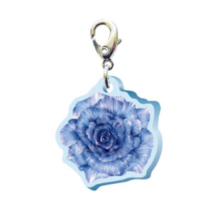 スリーシーエムチャーム　バッグチャーム　ジッパーアクセサリー　（フラワー編）青いのバラの花言葉　奇跡