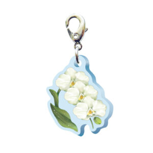 スリーシーエムチャーム　バッグチャーム　ジッパーアクセサリー　（フラワー編）コチョウラン・胡蝶蘭の花言葉　幸福が飛んでくる