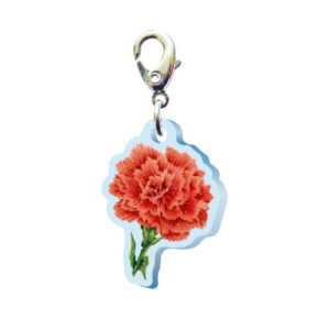 スリーシーエムチャーム バッグチャーム ジッパーアクセサリー (フラワー編)赤いカーネーションの花言葉 母への愛