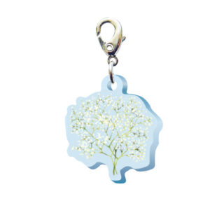 スリーシーエムチャーム　バッグチャーム　ジッパーアクセサリー　（フラワー編）カスミソウの花言葉　感謝