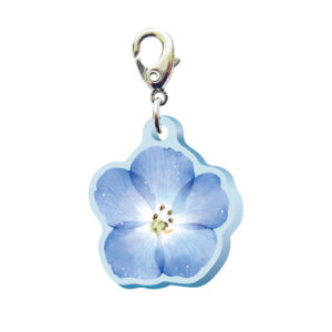 スリーシーエムチャーム　バッグチャーム　ジッパーアクセサリー　（フラワー編）ネモフィラの花言葉　どこでも成功