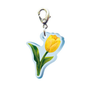 スリーシーエムチャーム　バッグチャーム　ジッパーアクセサリー　（フラワー編）黄色のチューリップの花言葉　名声
