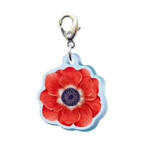 スリーシーエムチャーム　バッグチャーム　ジッパーアクセサリー　（フラワー編）アネモネの花言葉　あなたを愛しています
