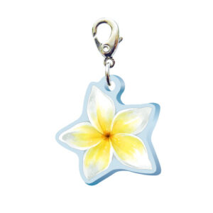 スリーシーエムチャーム　バッグチャーム　ジッパーアクセサリー　（フラワー編）プルメリアの花言葉　恵まれた人