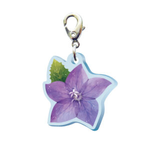 スリーシーエムチャーム　バッグチャーム　ジッパーアクセサリー　（フラワー編）桔梗・キキョウの花言葉　気品