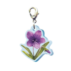 スリーシーエムチャーム　バッグチャーム　ジッパーアクセサリー　（フラワー編）すみれ・菫・スミレの花言葉　小さな幸せ