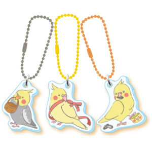 ワンスリー　キーチェーン　オカメインコ　3個セットのキーチェーン