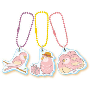 ワンスリー　キーチェーン　アキクサインコ　3個セットのキーチェーン