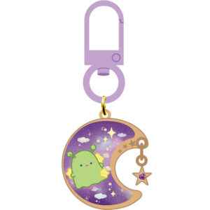 ムーンなおばけキーホルダー かこまれた　パープル