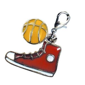 部活・学園バッグチャーム　ジッパーアクセサリー　バスケットボール (靴RD)