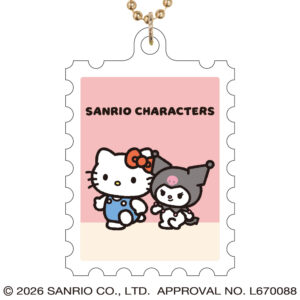 キティ クロミ おさんぽ サンリオキャラクターズ 切手風アクリルキーチェーン